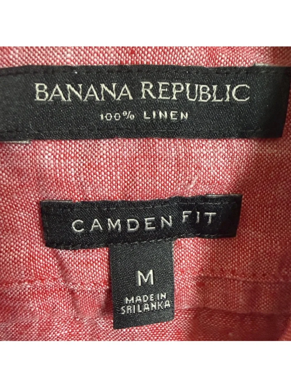 Banana Republic Camden Fit Men's Button-Down 100 % Linen Shirt in Red and Blue